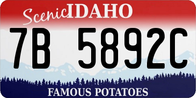 ID license plate 7B5892C