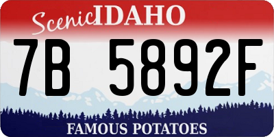 ID license plate 7B5892F