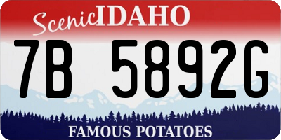 ID license plate 7B5892G