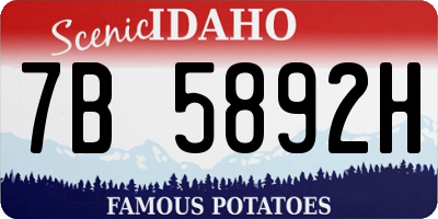 ID license plate 7B5892H