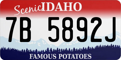ID license plate 7B5892J