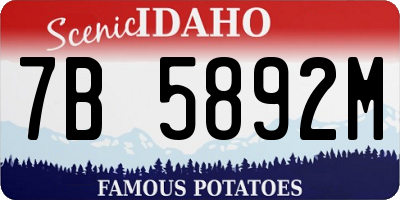 ID license plate 7B5892M