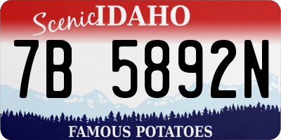 ID license plate 7B5892N