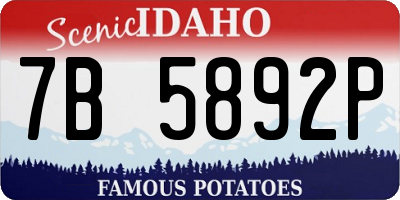 ID license plate 7B5892P
