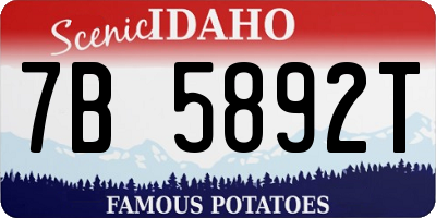ID license plate 7B5892T