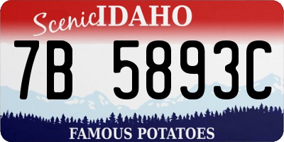 ID license plate 7B5893C