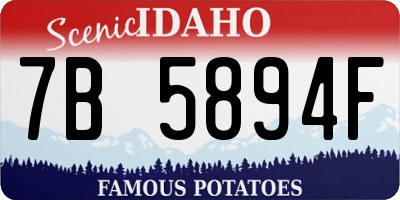 ID license plate 7B5894F