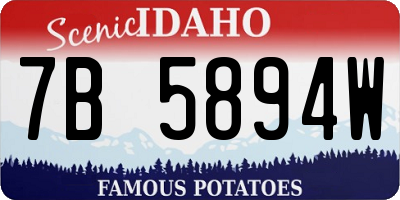 ID license plate 7B5894W