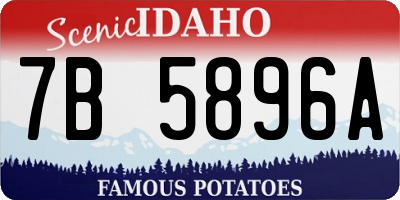 ID license plate 7B5896A