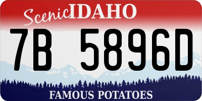 ID license plate 7B5896D