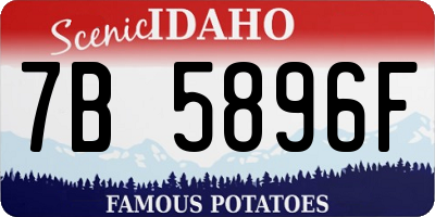 ID license plate 7B5896F