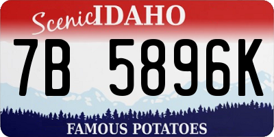ID license plate 7B5896K