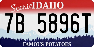 ID license plate 7B5896T