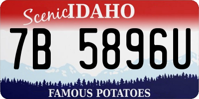 ID license plate 7B5896U