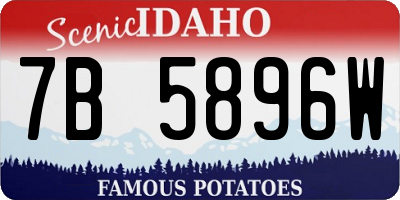 ID license plate 7B5896W