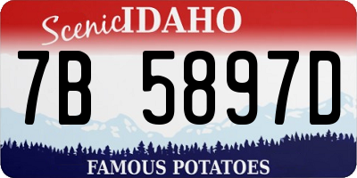 ID license plate 7B5897D