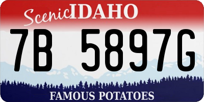 ID license plate 7B5897G