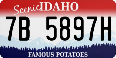 ID license plate 7B5897H