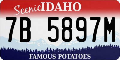 ID license plate 7B5897M