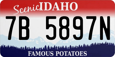 ID license plate 7B5897N