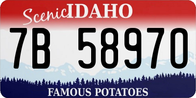 ID license plate 7B5897O