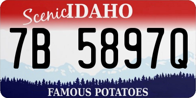 ID license plate 7B5897Q