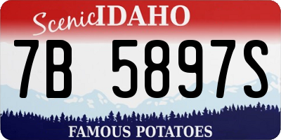 ID license plate 7B5897S