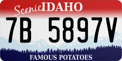 ID license plate 7B5897V
