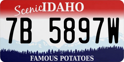ID license plate 7B5897W