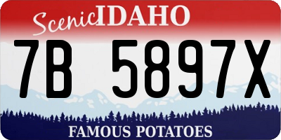 ID license plate 7B5897X