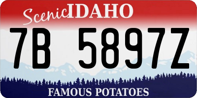 ID license plate 7B5897Z