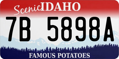 ID license plate 7B5898A