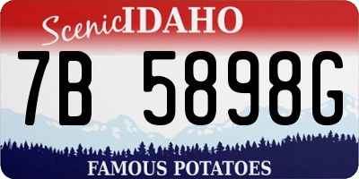 ID license plate 7B5898G