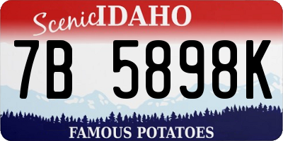 ID license plate 7B5898K
