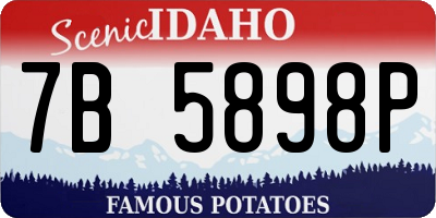 ID license plate 7B5898P