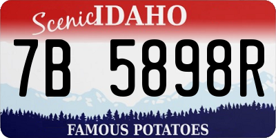 ID license plate 7B5898R