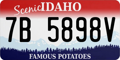 ID license plate 7B5898V