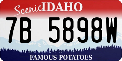 ID license plate 7B5898W