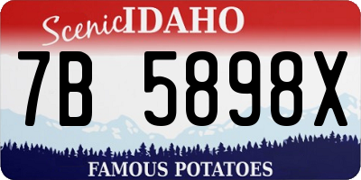 ID license plate 7B5898X