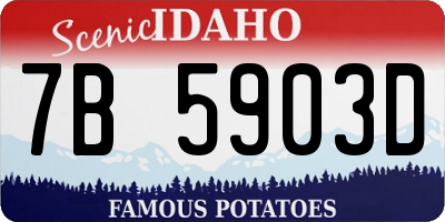 ID license plate 7B5903D