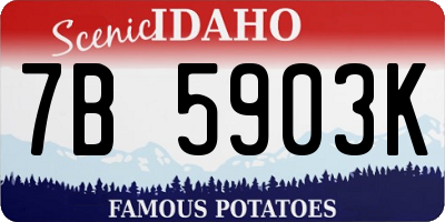 ID license plate 7B5903K