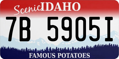 ID license plate 7B5905I