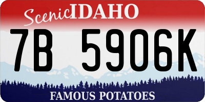 ID license plate 7B5906K