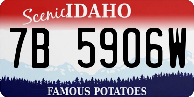 ID license plate 7B5906W