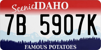 ID license plate 7B5907K