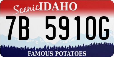ID license plate 7B5910G