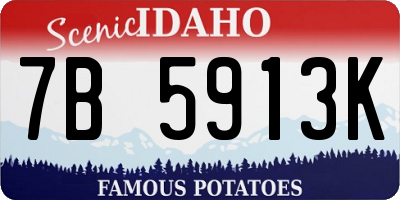 ID license plate 7B5913K