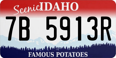 ID license plate 7B5913R