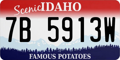 ID license plate 7B5913W