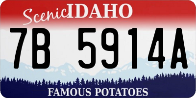 ID license plate 7B5914A
